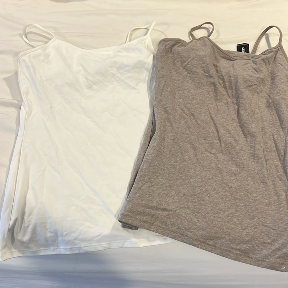 New with tags two tank tops one is white and the other is gray